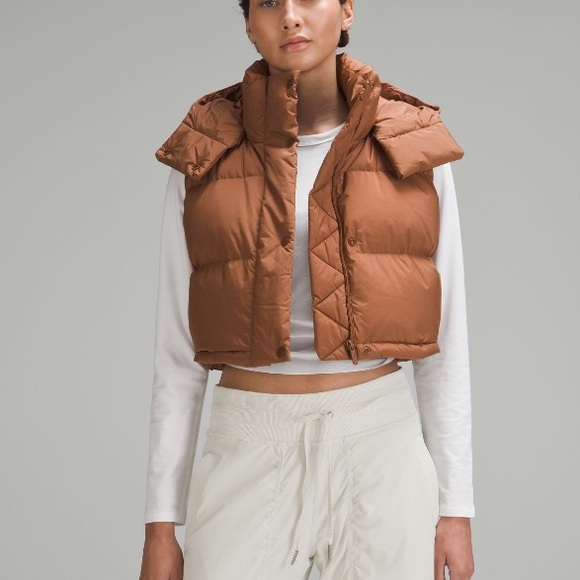 Lululemon Roasted Brown Super Cropped Wunder Puff Vest